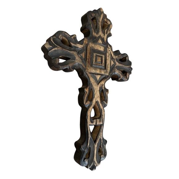 Vintage Hand Carved Wooden Cross - Picture 5 of 9